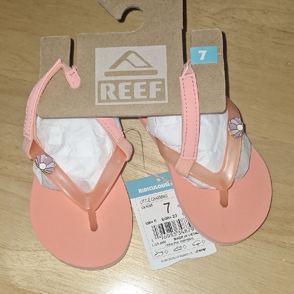 Reef Coral Sandals with Floral Accent - Picture 1 of 4